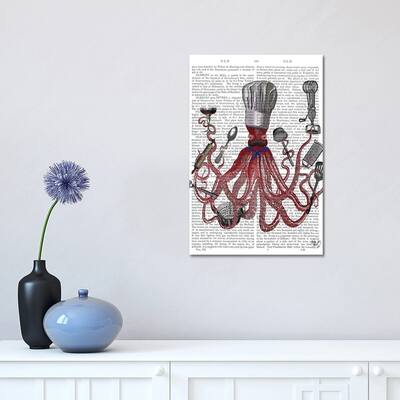 iCanvas "Octopus, Fabulous French Chef" by Fab Funky Canvas Print