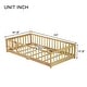 preview thumbnail 7 of 43, Twin Size Wooden Floor Bed with Fence & Door, Rubber, Safety Guardrails, Natural
