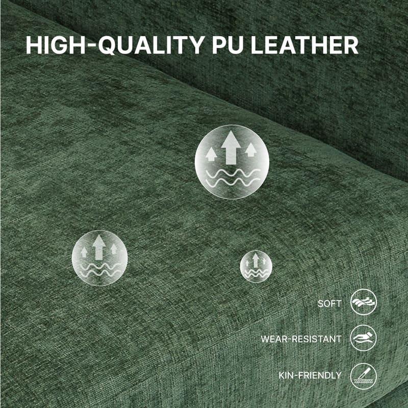 Spruce & Spring Ezra 89" Modern High Back Living Room Sofa with USB & Cup Holders