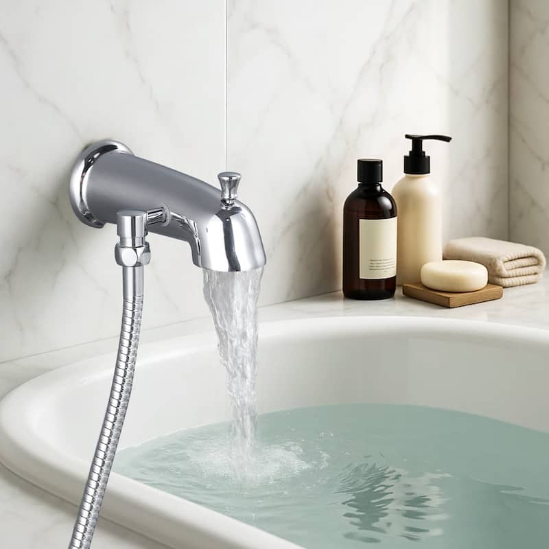 WOWOW Integrated Diverter Bathtub Spout with Showerhead Connection