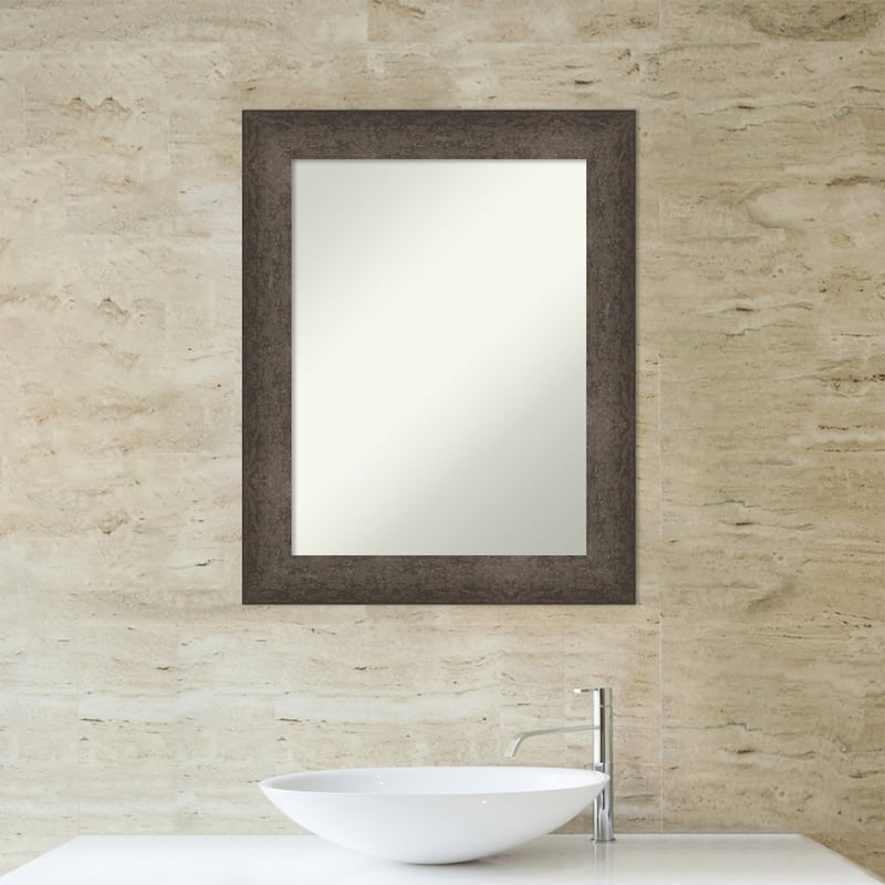 Dappled Non-Beveled Wood Framed Bathroom Vanity Wall Mirror