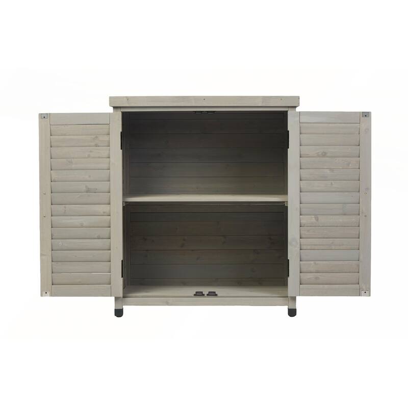 Potting Bench with Storage Cabinet and Metal Table Top