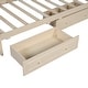 preview thumbnail 13 of 28, Twin Size Daybed with 2-Storage Drawers and Guardrail, Solid Pine Frame, No Box Spring Required, Beige Vintage Style for Bedroom