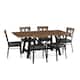 Option Light Brown Wood/Charcoal Faux Leather/Black Metal