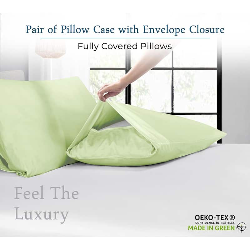 Royale Linens 400 Thread Count Cotton Pillowcase Set of 2