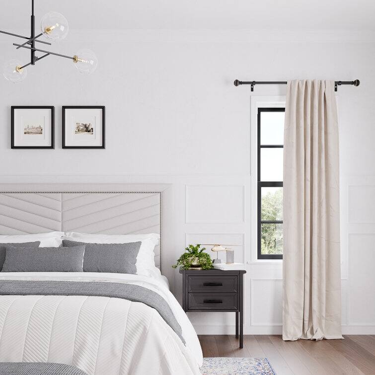 Acroma Adjustable Single Curtain Rod with Globe Ball Finial