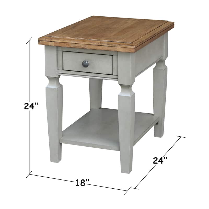 Vista Solid Wood End Table - 18"W x 24"D x 24"H