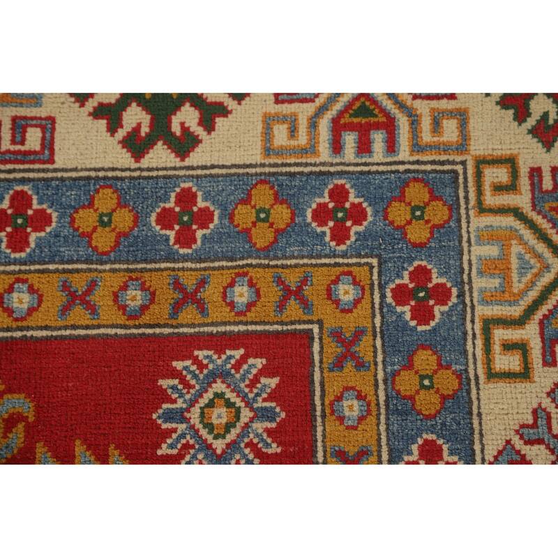 Geometric Kazak Oriental Area Rug Handmade Dining Room Wool Carpet - 8'1" x 10'3"