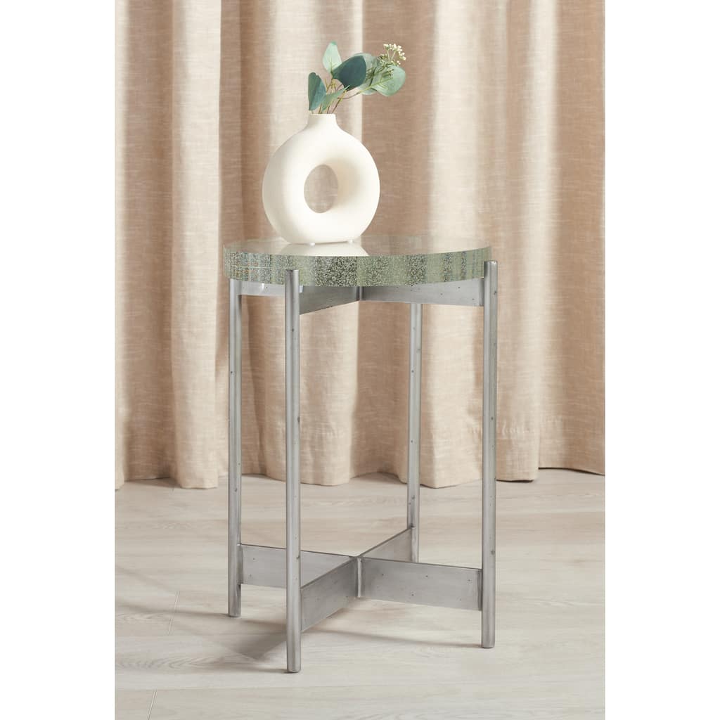 SAFAVIEH Couture Adriella Round Bubble Glass Table - 17"W x 17"D x 22"H