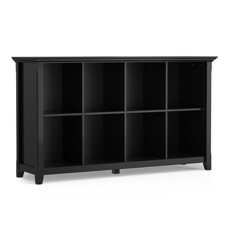 WYNDENHALL Normandy SOLID WOOD 57 inch Transitional 8 Cube Storage Sofa Table - 57"w x 15.75"d x 33"h