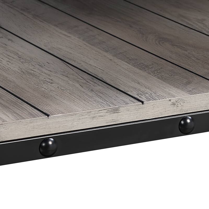 Hyssop Farmhouse Steel 2-Piece Coffee Table Set with Shelf by Furniture of America
