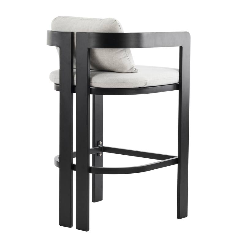 Christopher Knight Home - Pula Outdoor Modern Aluminum Counter Stools - Bar Chairs with Fade-Resistant Cushions