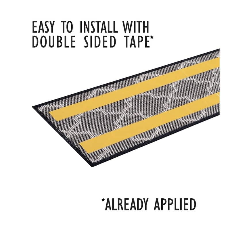 SUSSEXHOME Geometric Stair Treads with Easy to Install Double Adhesive Tape 9" x 28"
