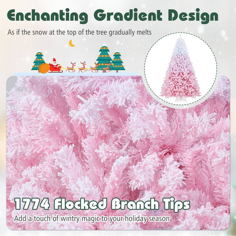 Costway 5/6/7/8 FT Artificial Christmas Tree with 180/250/350/470 Warm - See Details