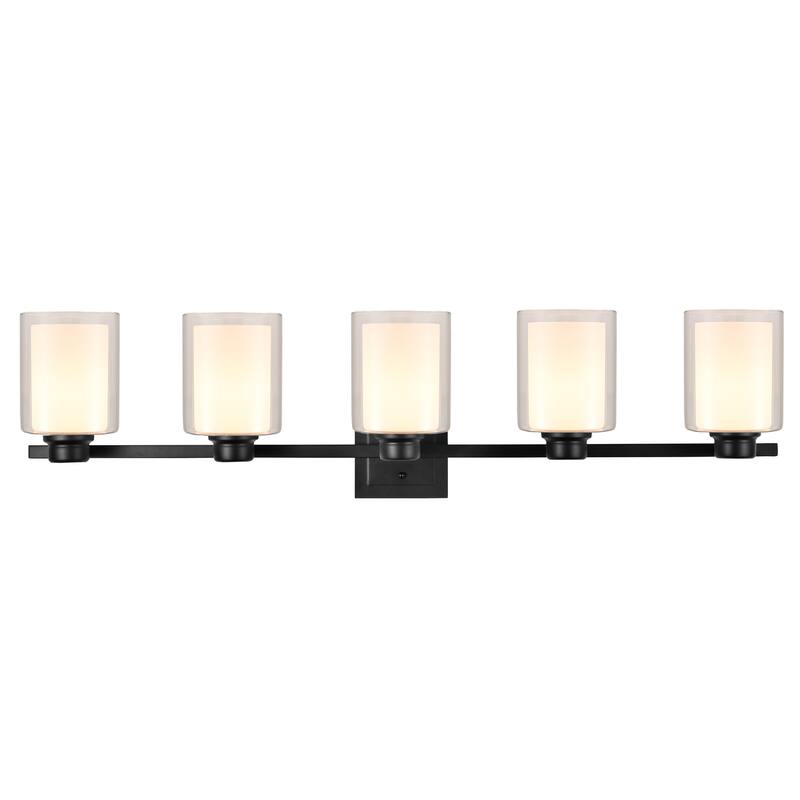 5 Light Oslo Vanity Light Fixture Matte Black - Matte Black