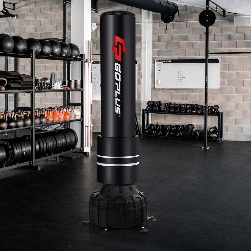 Goplus 71" Freestanding Punching Bag with 25 Suction Cups Gloves 182 - 19'' x 19'' x 71'' (L x W x H)