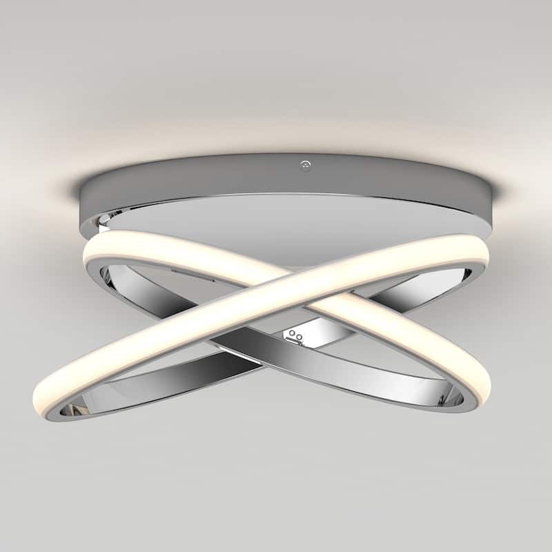 Artika Orbia Semi-Flush Mount LED Ceiling Light Fixture, Chrome