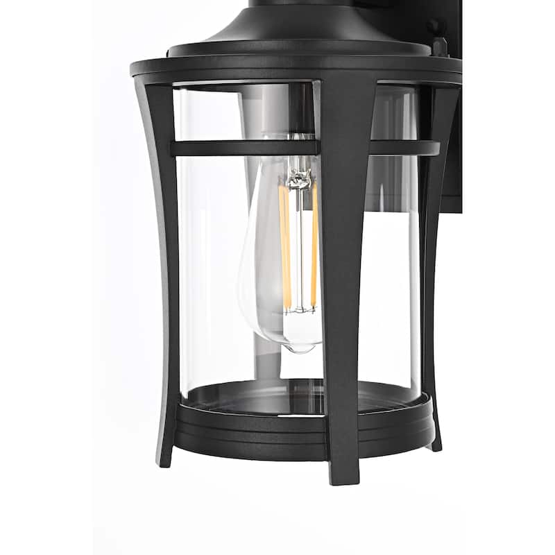 Leander 11 inch Outdoor Wall sconce in Black - 11"