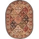 preview thumbnail 59 of 71, SAFAVIEH Handmade Heritage Corie Traditional Oriental Wool Rug 4'6" x 6'6" Oval - Green/Red - Oval