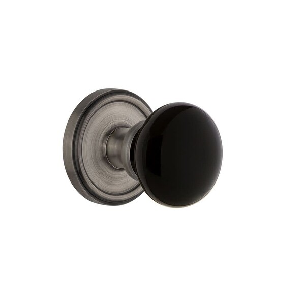 Grandeur GEOCOV_PSG_234 Georgetown Solid Brass Rose Passage Door Knob Set with Coventry Knob and 2-3/4" Backset
