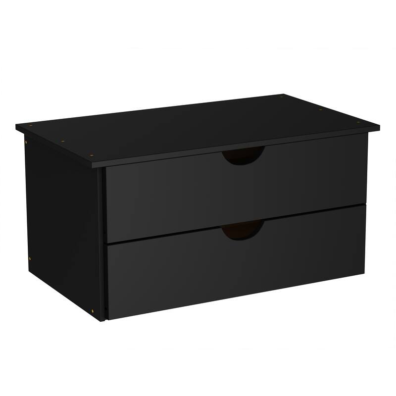 100% Solid Wood 2-Drawer Internal Chest for Cosmo 4-Door Wardrobe by Palace Imports - Black