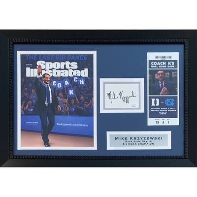 Mike Krzyzewski Coach K Autographed Duke Blue Devils Basketball Final Game Signed Photo Framed 14x20 Display JSA COA 2