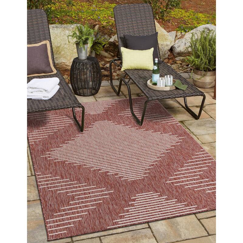 Outdoor Ucul Collection Area Rug - Rust Red - 9'x12'
