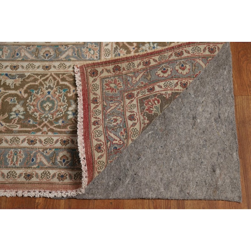 Traditional Mashad Persian Area Rug Hand-Knotted Wool Carpet - 9'10" x 11'11"