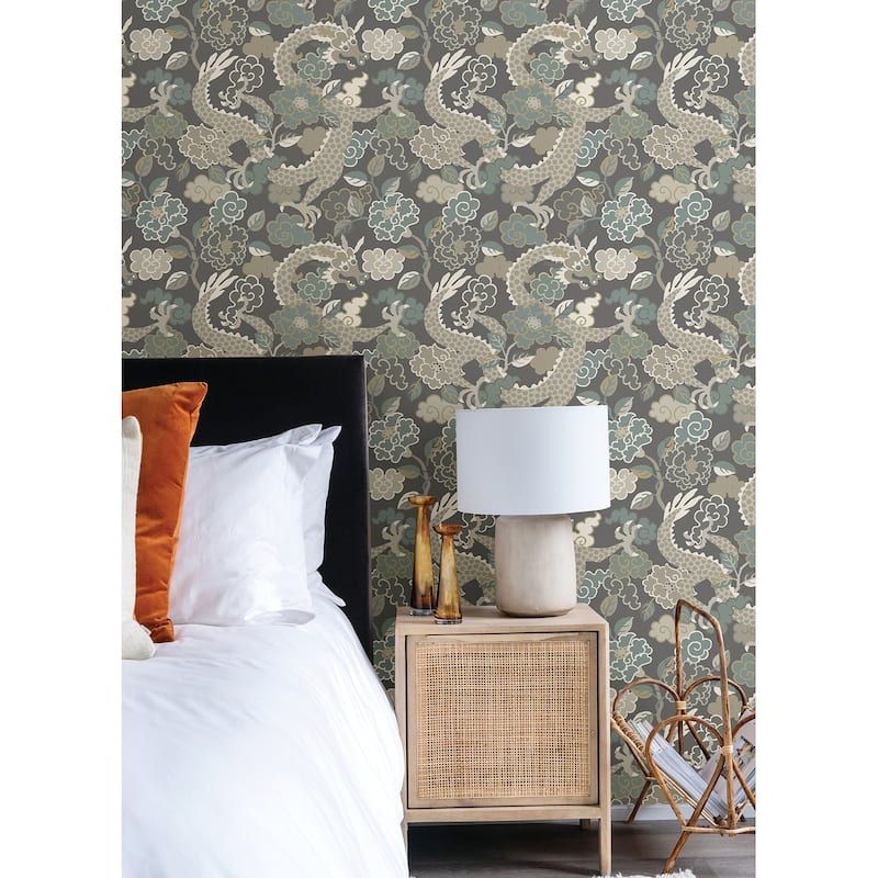 A-Street Prints Yanci Stone Dragon Wallpaper