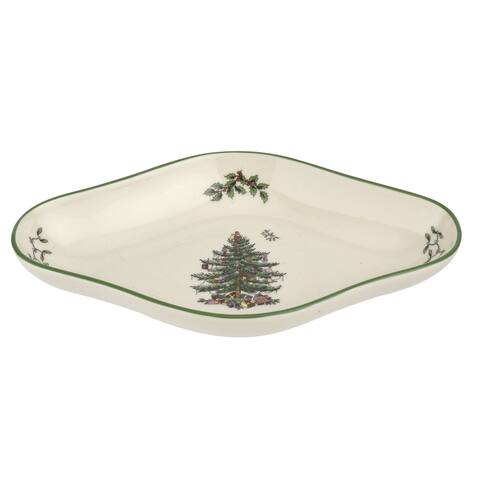 Spode Christmas Tree Diamond Shape Dish - 8.8 Inches