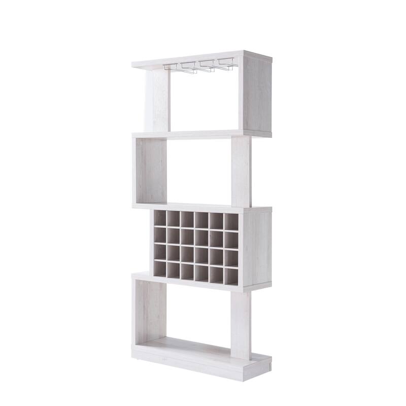 Transitional 4-tier Bar Cabinet with 24-bottle Wine Rack by Furniture of America