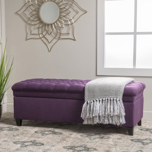 Hastings Tufted Storage Ottoman Bench by Christopher Knight Home - Purple