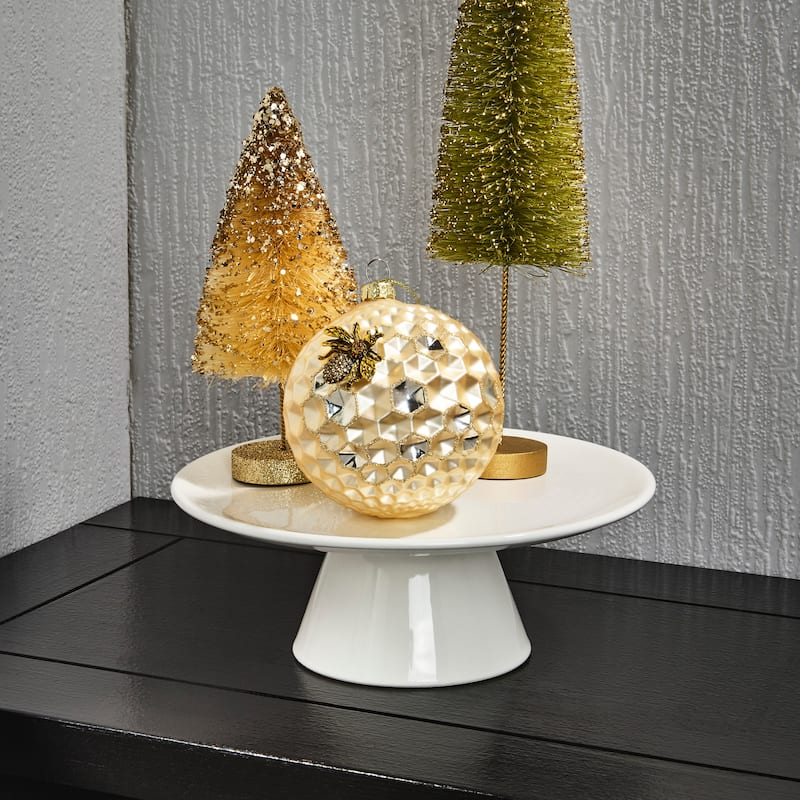4" Glass Honeycomb With Bees Ornament