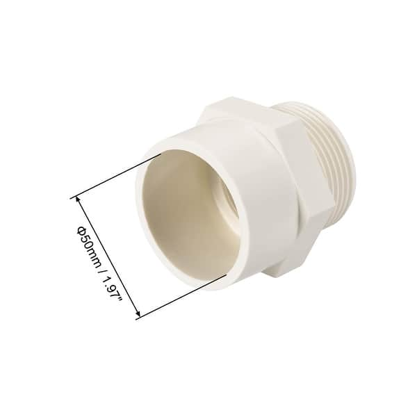 50mm Slip X G1 1 2 Male Thread Pvc Pipe Fitting Adapter Connector 5pcs White Overstock