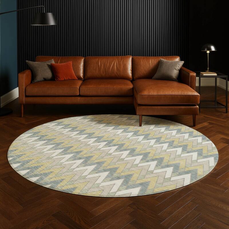 Machine Washable Indoor/ Outdoor Modern Baxter Chantille Rug