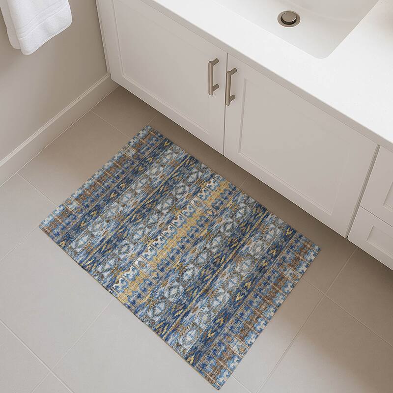 Machine Washable Indoor/ Outdoor Global Haswell Chantille Rug