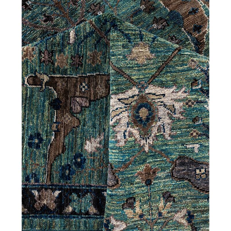 Serapi One-of-a-Kind Hand-Knotted Area Rug - Green - 8' 3" x 9' 9"