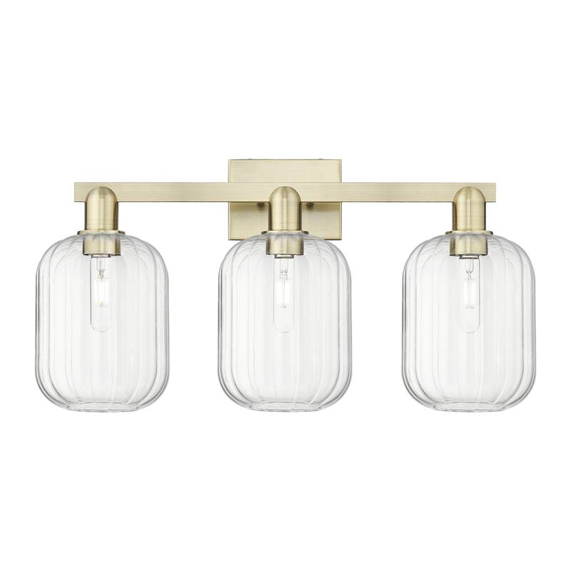 Innovations Lighting 716-3W-14-26-7 Preston Vanity Preston 3 Light 26" - Antique Brass / Clear