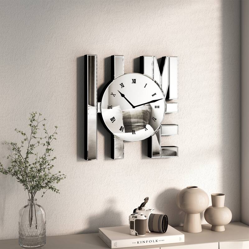 Art Letters Mirrored Wall Clock