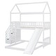 preview thumbnail 15 of 16, Twin Over Twin Bunk Bed with 2-Drawers, Slide, and Playhouse Design - Space-Saving House Bed with Storage Steps, White