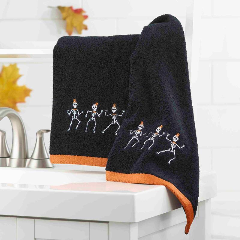 Avanti Skeletons Halloween 2-Pack Hand Towels