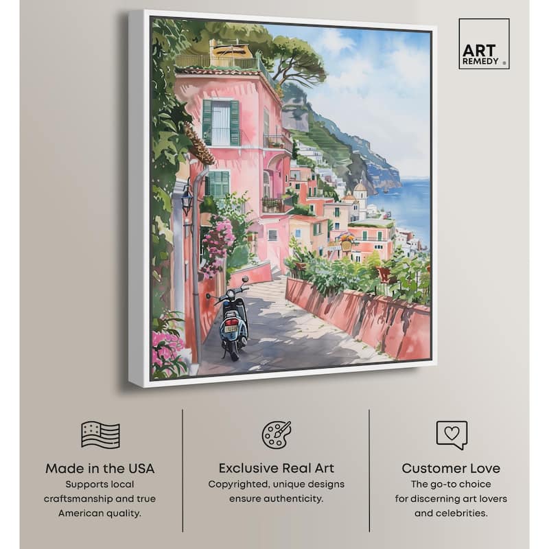 Lush Coastal Villa Canvas by Art Remedy