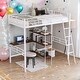 preview thumbnail 15 of 26, Twin Size Loft Bed And Built-in Desk And Shelves for Home White