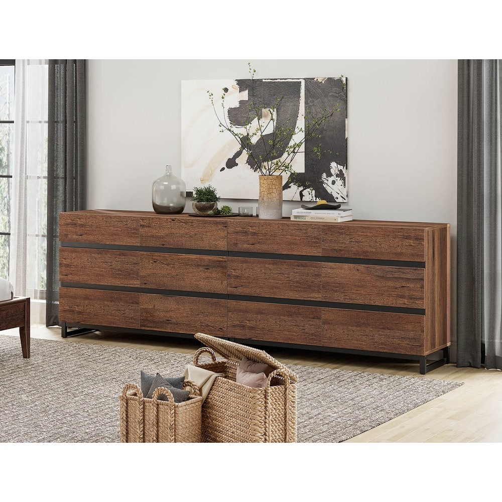 WAMPAT Dresser for Bedroom, Closet Organizers and Storage with Drawers, Chest of Drawers with Metal Base, Modern Wooden Dresser