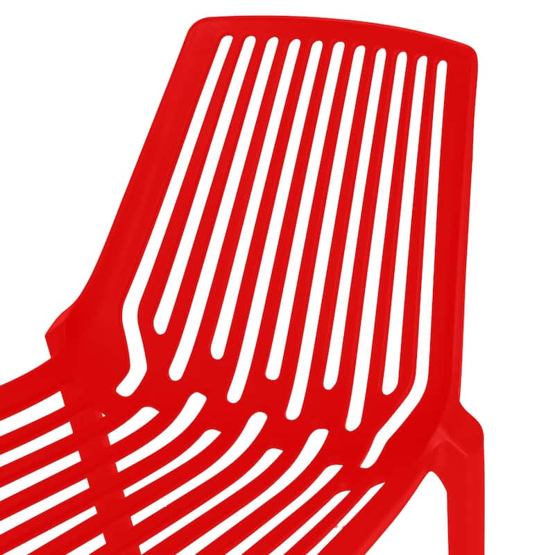 LeisureMod Acken Mid-Century Modern Plastic Dining Chair, Set of 4 - 30.7"