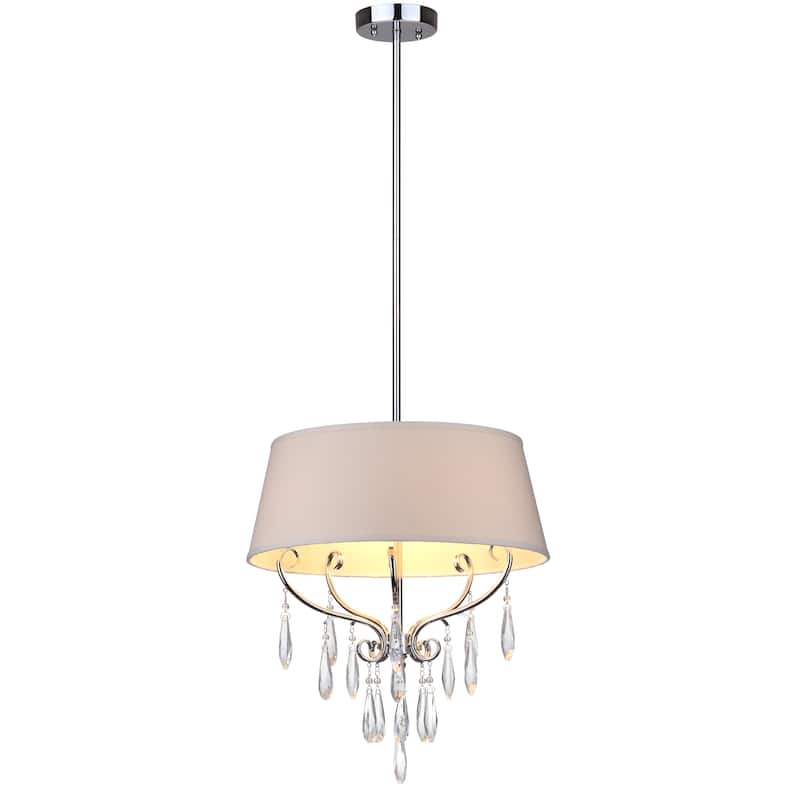 SAFAVIEH Lighting Christin Adjustable 3-Light Chrome Pendant - 17"x17"x17868" - 17Wx17Dx18H