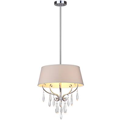 SAFAVIEH Lighting Christin Adjustable 3-Light Chrome Pendant - 17"x17"x17868" - 17Wx17Dx18H