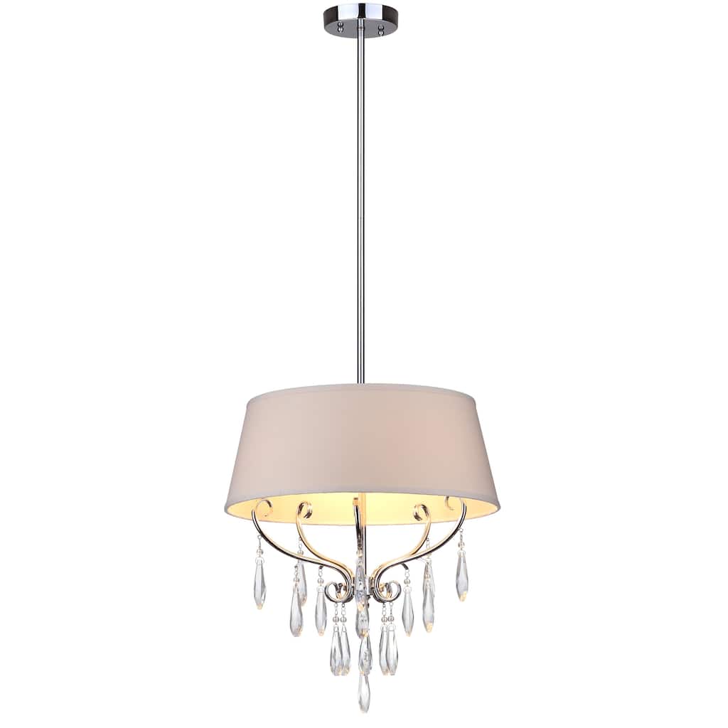 SAFAVIEH Lighting Christin Adjustable 3-Light Chrome Pendant - 17"x17"x17868" - 17Wx17Dx18H