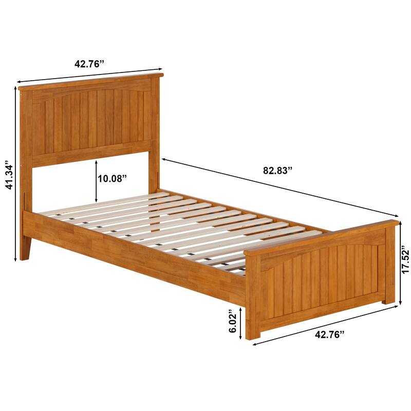 Naples Solid Wood Low Profile Platform Bed with Matching Footboard