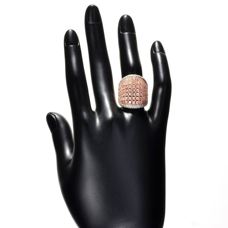 Rose Gold Over Sterling Silver Morganite, White Topaz Ring